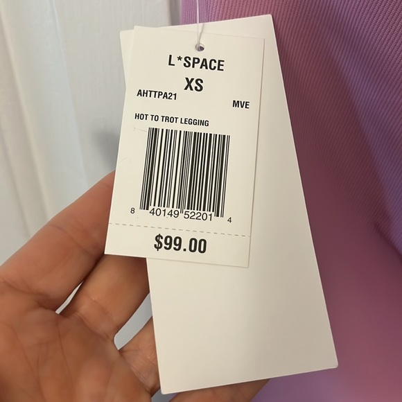 L Space legging Hot to Trot size xs mauve ribbed - Picture 2 of 8